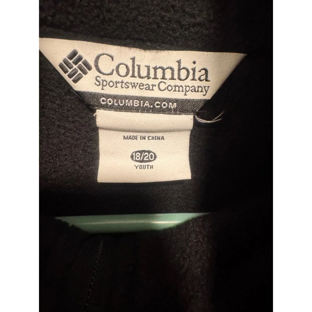 Columbia Fleece‎ Jacket Full Zip Outdoor Warm Comfy Black Youth 18/20